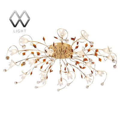 MW-Light № 294011818 (Подснежник) Подснежник золото 18*20W G4 12 V люстра(пульт)