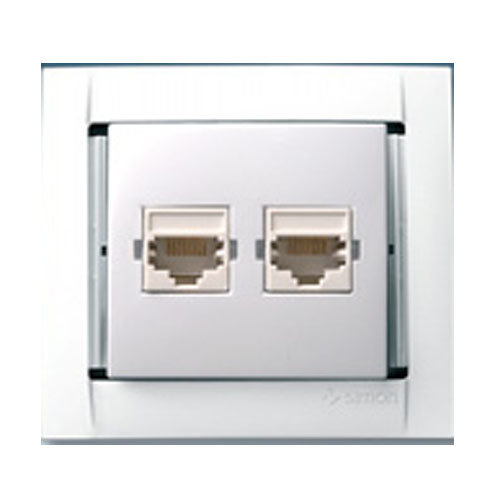 Розетка комп.2-ная под коннектор RJ45 (мет.алюм.) 34593-33 SIMON